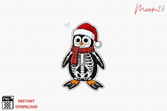 Download Cute Skeleton Christmas Penguin PNG - Christmas Collection