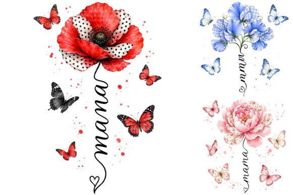 Download Watercolor Floral Butterfly Mama PNG - Watercolor floral Collection