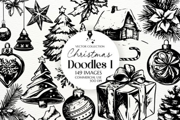 Download Christmas Doodles I – SVG &amp; PNG Clipart - Christmas Collection
