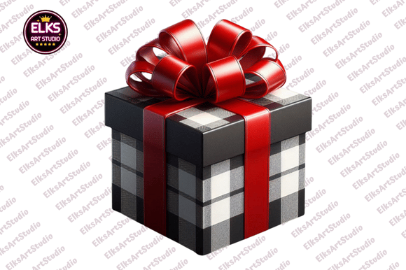 Download Black &amp; White Plaid Christmas Clipart - Christmas Collection