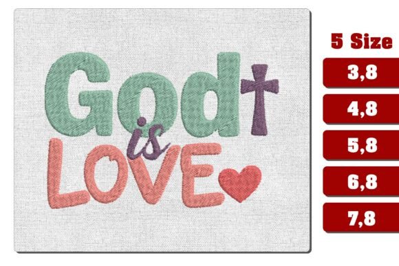 Download God is Love Christian Embroidery PES - Premium Resources
