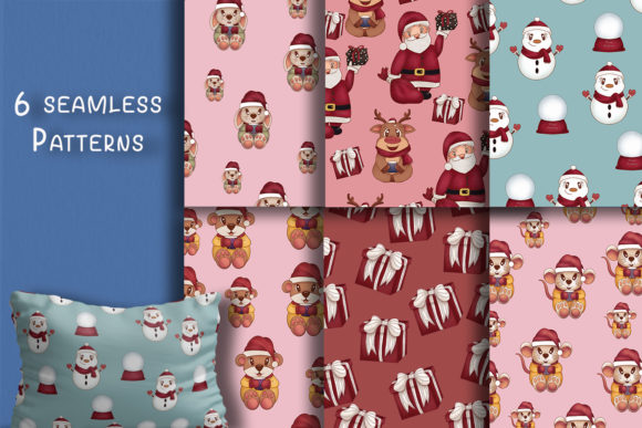 Download Cute Christmas Patterns Digital Paper - Christmas Collection