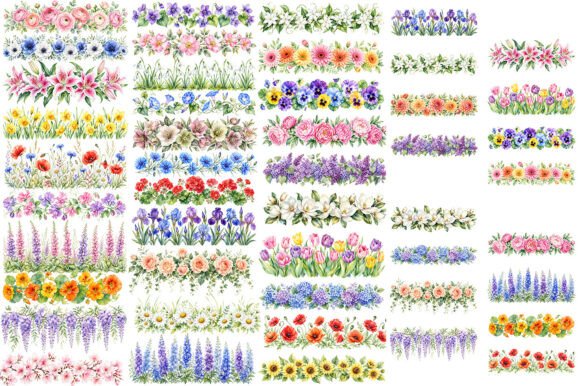 Download Watercolor Floral Border Sublimation PNG - Watercolor floral Collection