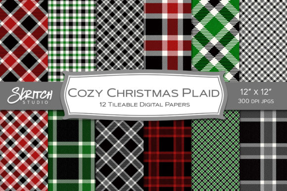 Download Cozy Christmas Plaid - Seamless Patterns - Christmas Collection
