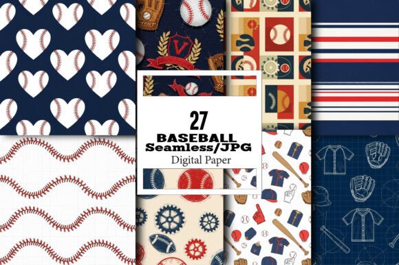 Download Seamless Baseball Digital Paper Bundle - Premium Resources