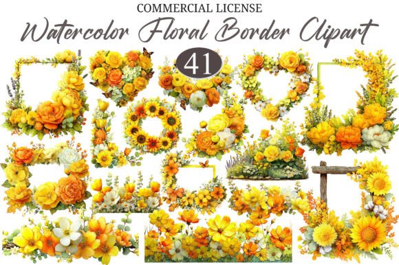 Download Watercolor Floral Border Sublimation PNG - Watercolor floral Collection