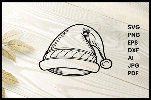 Download Christmas Cap Line Art Design - Christmas Collection