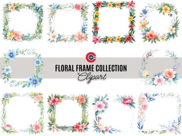 Download Watercolor Floral Frame Collection - Watercolor floral Collection