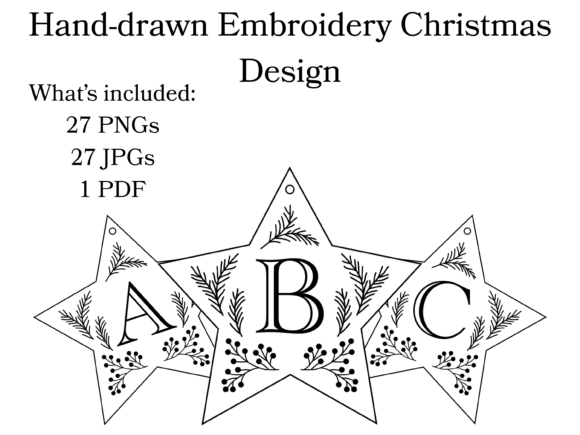Download Hand-Drawn Christmas Embroidery Design - Christmas Collection