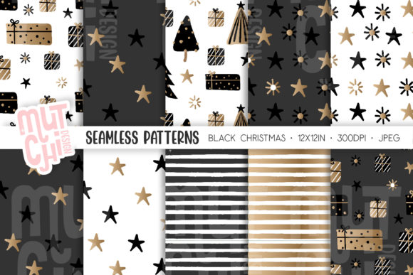 Download Black Scandinavian Christmas Patterns - Christmas Collection
