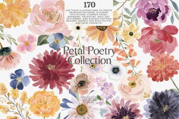 Download Romantic Watercolor Floral Clipart Bundl - Watercolor floral Collection