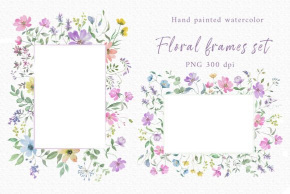 Download Watercolor Floral Frame Set - Watercolor floral Collection