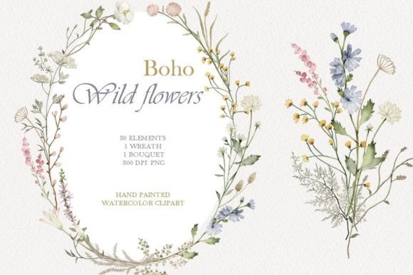 Download Wildflower Watercolor Floral Clipart - Watercolor floral Collection