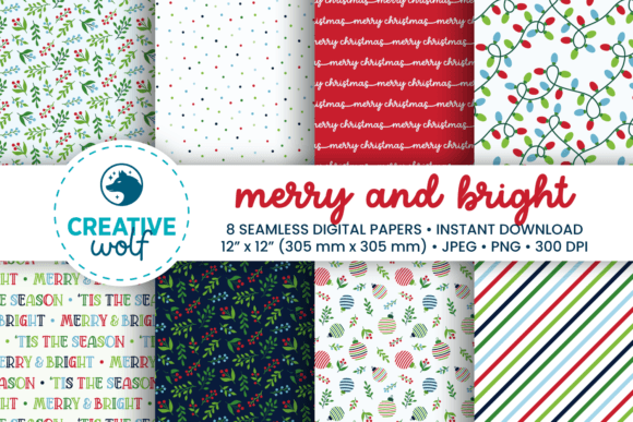 Download Merry and Bright Christmas Patterns - Christmas Collection