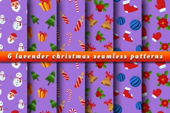 Download Lavender Christmas Seamless Patterns - Christmas Collection