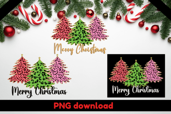 Download Merry Christmas Leopard Print Trees - Christmas Collection