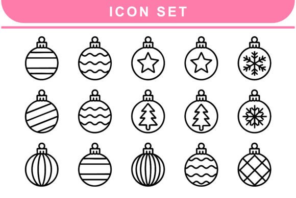 Download Christmas Bauble Icons with Various Fest - Christmas Collection