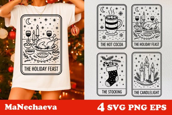 Download Vintage Christmas Tarot Card SVG - Christmas Collection