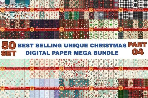 Download Christmas Digital Paper Mega Bundle - Christmas Collection