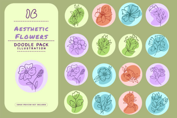 Download Aesthetic Flowers - Doodle Pack - Aesthetic flowers Collection
