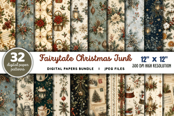 Download Fairytale Christmas Junk Journal Papers - Christmas Collection