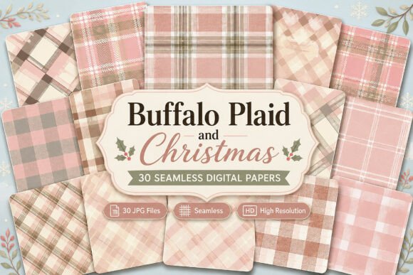 Download Buffalo Plaid and Christmas Digital - Christmas Collection