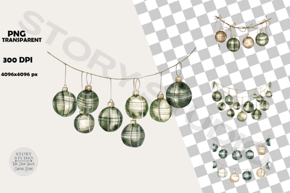 Download Plaid Christmas Ornament Garland Set - Christmas Collection