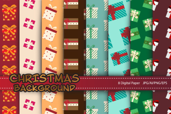 Download 8 Christmas Patterns for Digital Paper - Christmas Collection
