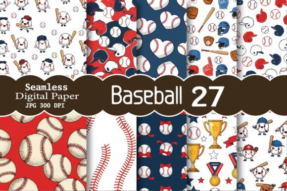 Download Seamless Baseball Digital Paper Bundle - Premium Resources