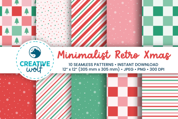 Download Minimalist Retro Christmas Patterns - Christmas Collection