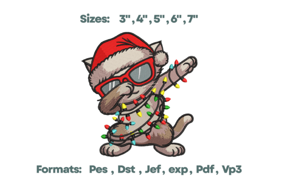 Download Dabbing Cat Christmas Lights - Christmas Collection